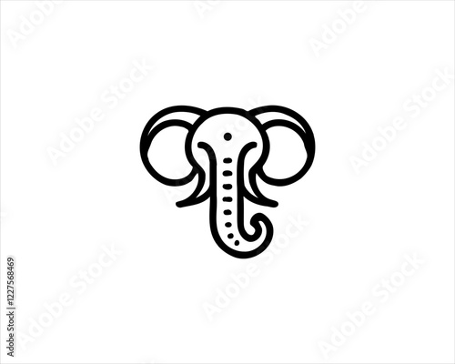 Elephant logo design icon vector illustration.