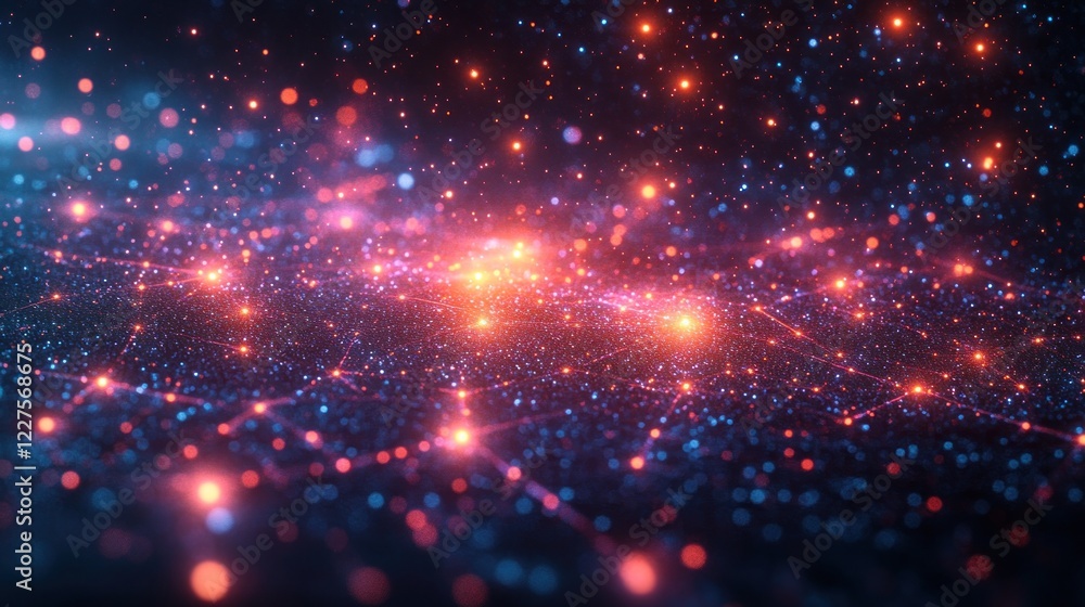 Abstract glowing particle network. Abstract glowing particle network.