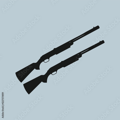 Shotguns Silhouette Vector Design – Perfect for Hunting and Outdoor Graphics