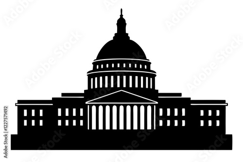 Washington Capitol building skyline silhouette vector illustration