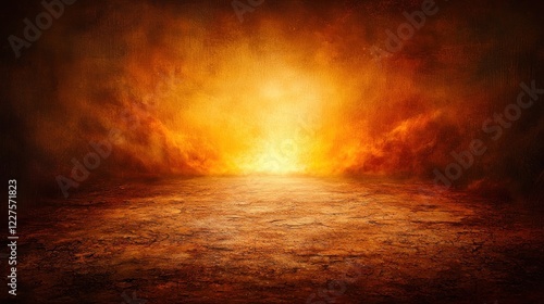Fiery Inferno Background  Orange, smoky landscape, ideal for dramatic design
