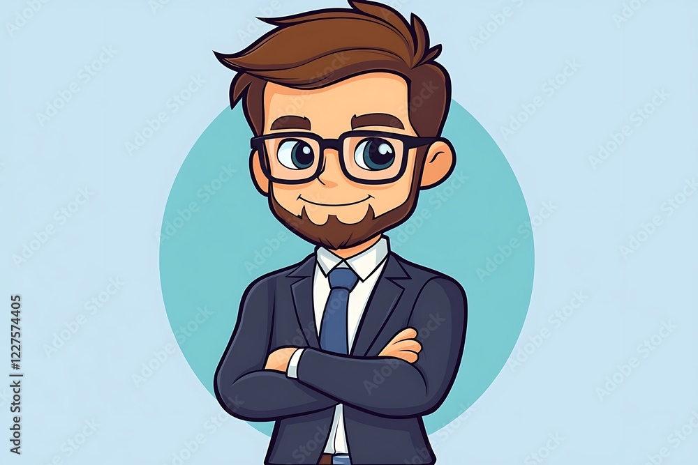 Young Professional Cartoon Man 3D Digital Art Young Professional Cartoon Man 3D Digital Art