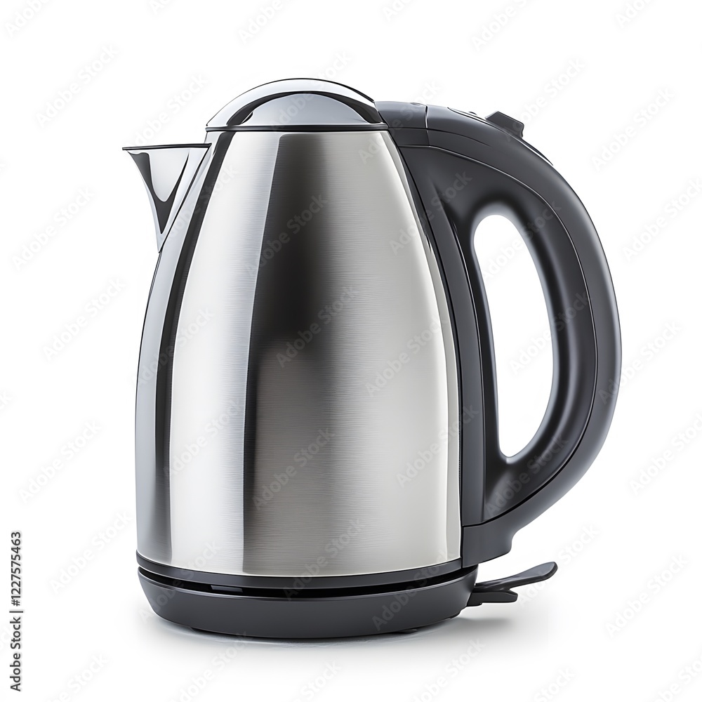 Electric kettle with handle isolated on a white background for kitchen appliance concept Electric kettle with handle isolated on a white background for kitchen appliance concept