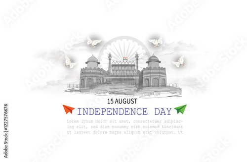 Happy Independence day India Vector illustration.