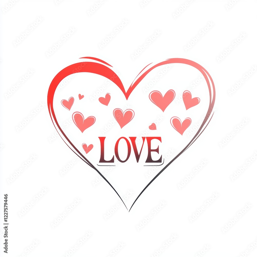 Valentine’s Day greeting card with text and hearts. Valentine’s Day greeting card with text and hearts.