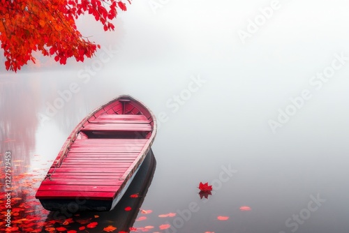 A lengthy wooden dock stretching over a calm lake, with a single boat tied to the end photo