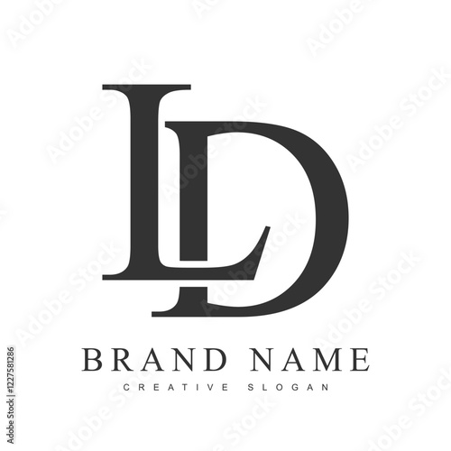 LD trendy logotype template. Initial letter l and d classic font style. Creative logo for company name or identity.
