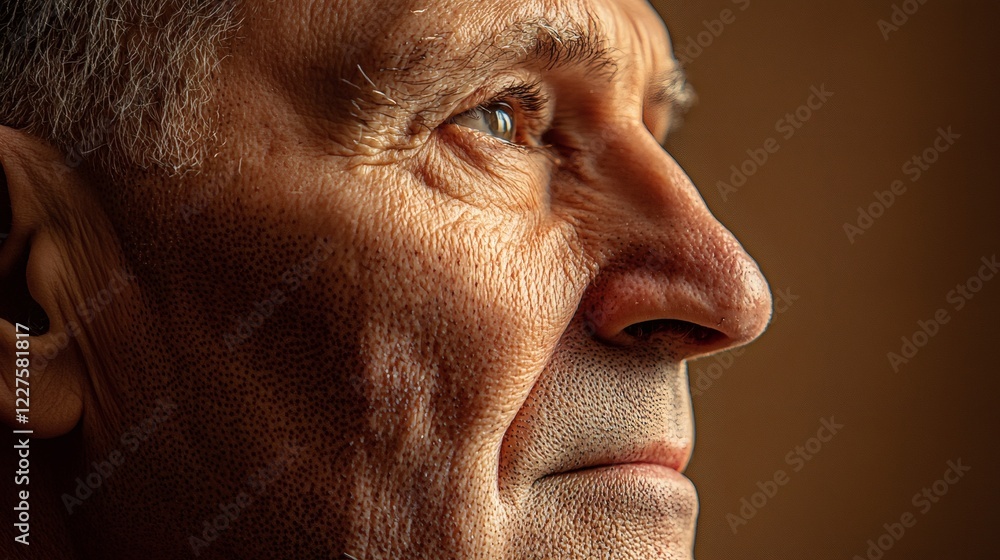 Obraz premium Close Up Portrait of Senior Man Profile