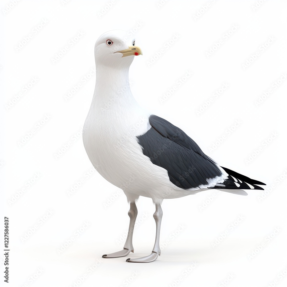 Fototapeta premium 3D Seagull Isolated and White Background