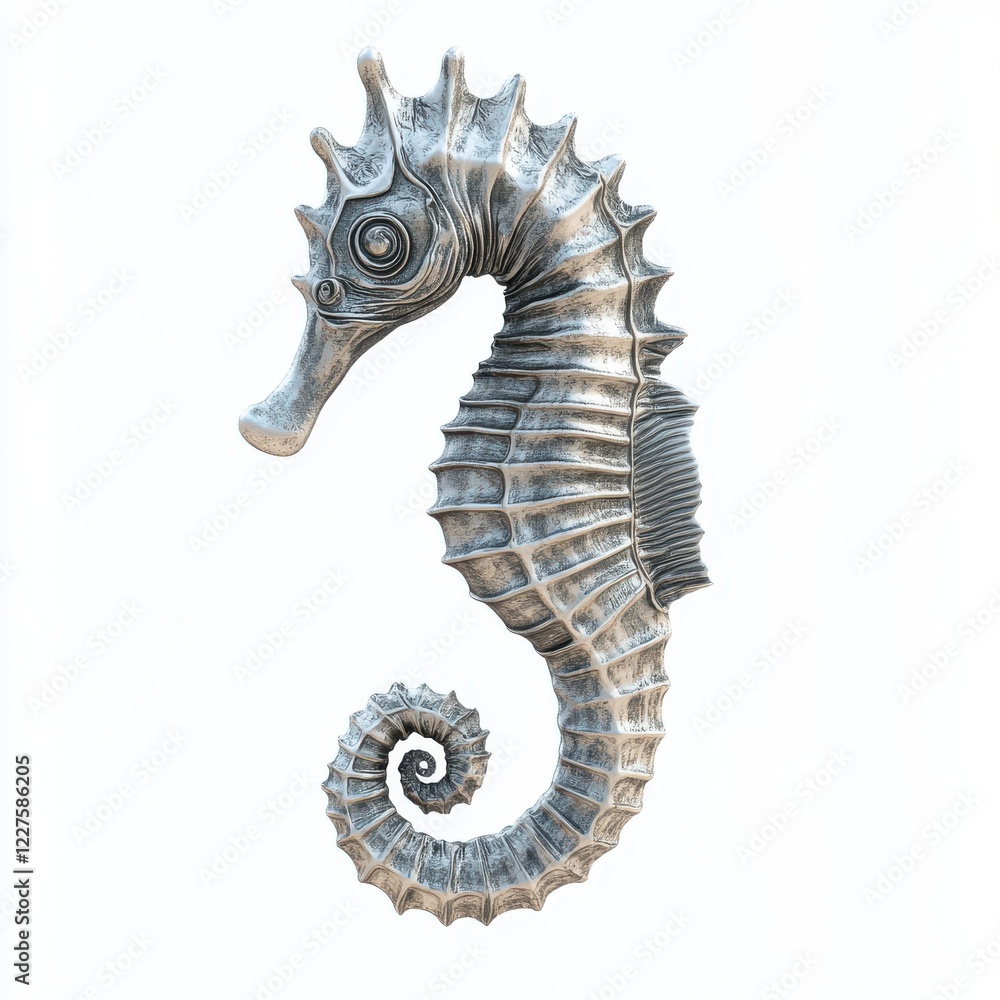 Fototapeta premium 3D Seahorse Isolated and White Background