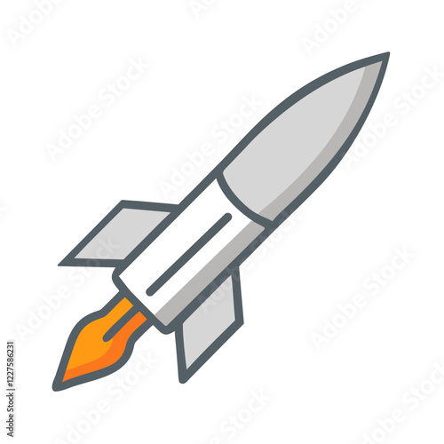 "SVG missile icon, ideal for defense, military, and technology-related apps."