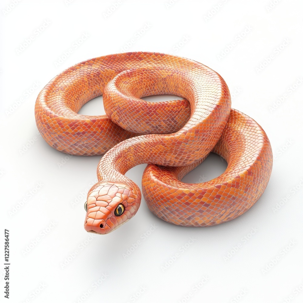 Fototapeta premium 3D Snake Isolated and White Background