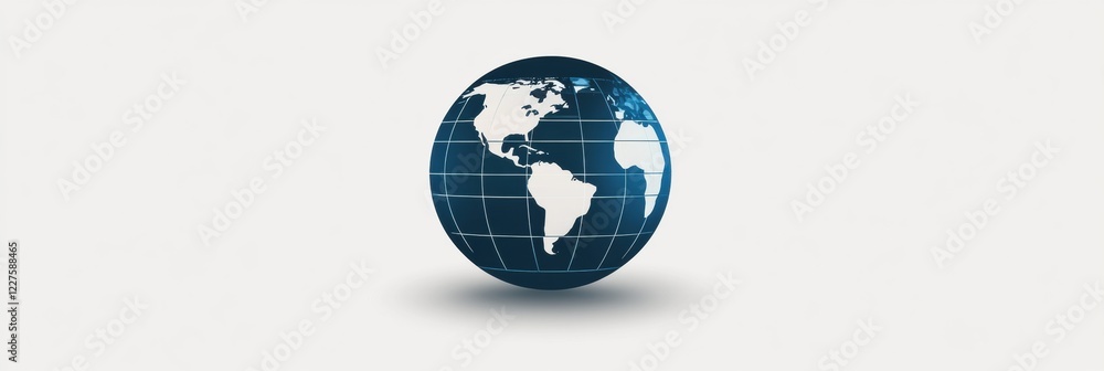 Obraz premium Globe with grid lines showing Americas and Africa in a modern design emphasizing global connectivity. Generative AI