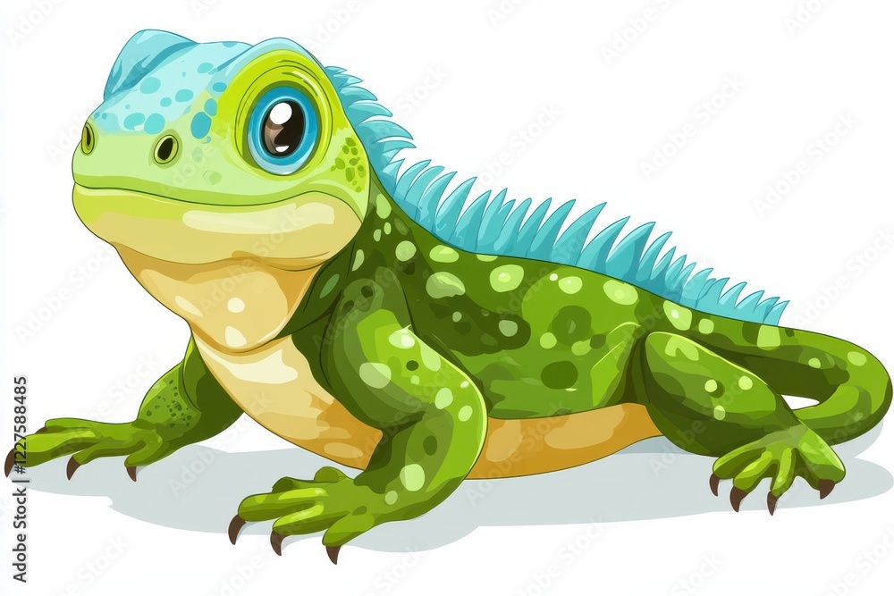 Naklejka premium Beautiful iguana Clipart, isolated on a white background