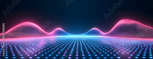 Wallpaper Mural Neon Wave Data Flowscape Torontodigital.ca