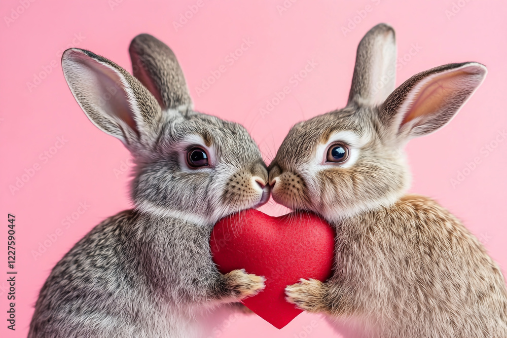 Fototapeta premium Valentine's Love Bunnies