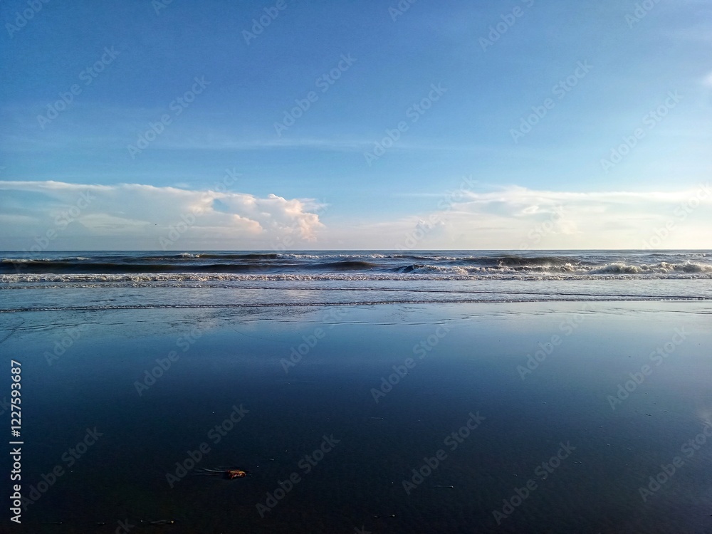 View of the open sea with a clear sky View of the open sea with a clear sky