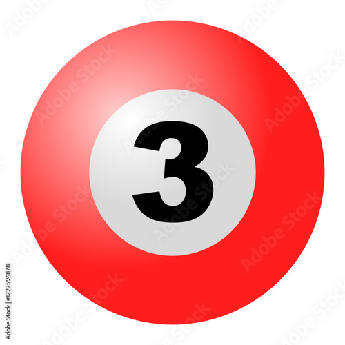 Red Billiard Ball No. 3