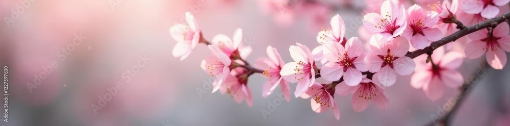 gentle sway of pale pink cherry blossom branch, twiggy, flowers, cherry blossom