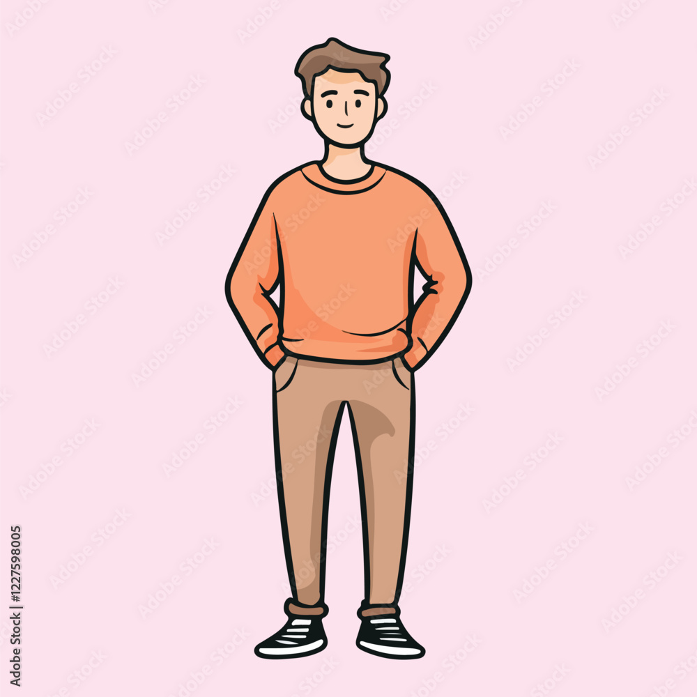 Fototapeta premium Happy young man vector illustration