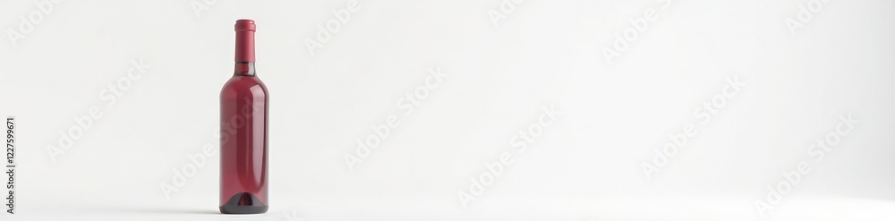 A lone red wine bottle against a stark white backdrop, crisp, elegance, wine A lone red wine bottle against a stark white backdrop, crisp, elegance, wine