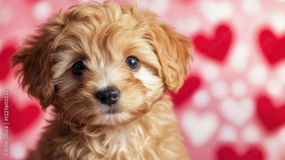 Cute dog with red heart for Valentine’s Day greeting card design Cute dog with red heart for Valentine’s Day greeting card design