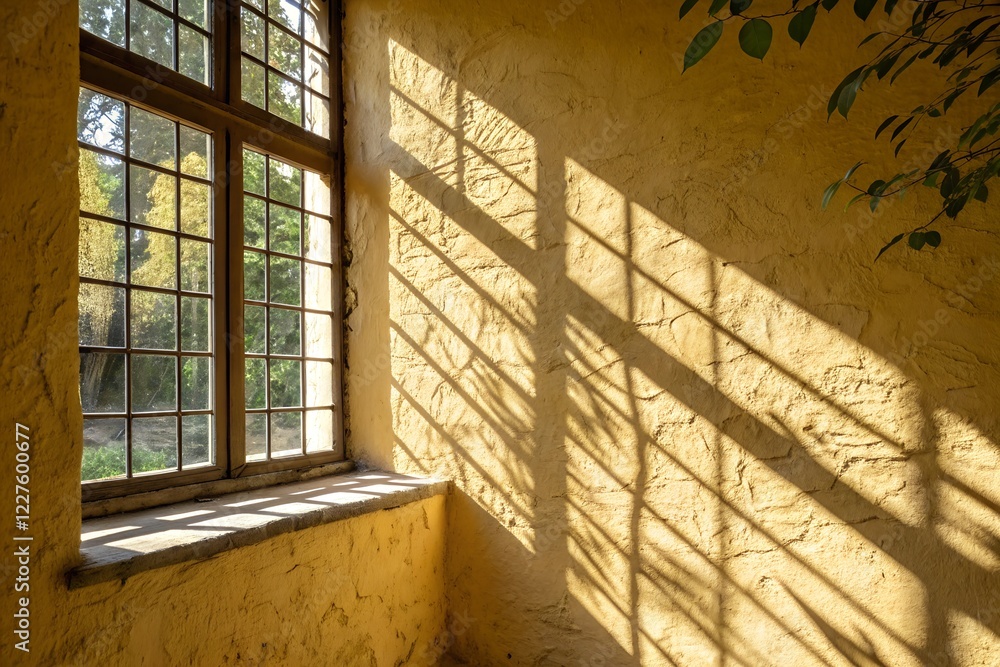 Obraz premium Sunlight Streaming Through Windows in Abandoned Room