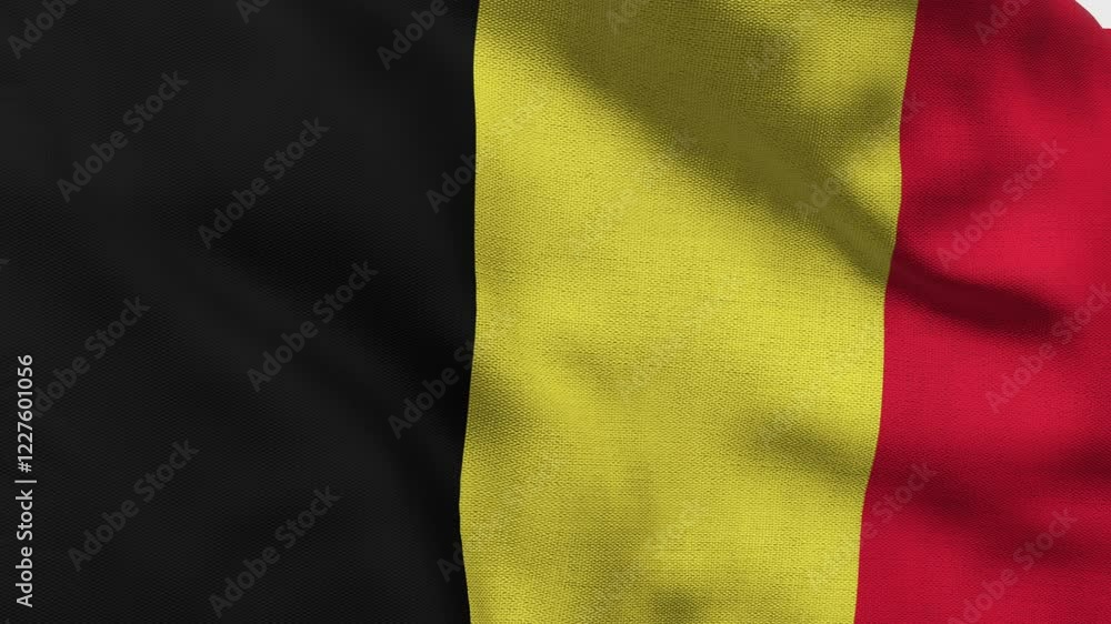 High detailed flag of Belgium. National Belgium flag. Europe. 3D Render. High detailed flag of Belgium. National Belgium flag. Europe. 3D Render.