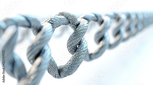 Interconnected metallic chain links form a strong bond