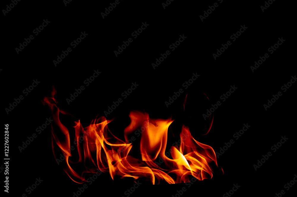 yellow, orange and red Fire flame isolated on background