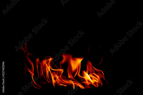 Obraz na płótnie yellow, orange and red Fire flame isolated on background w salonie