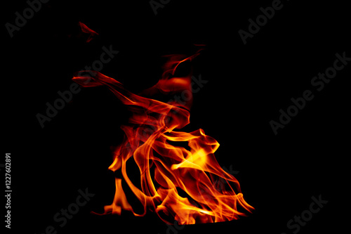 Obraz na płótnie yellow, orange and red Fire flame isolated on background w salonie