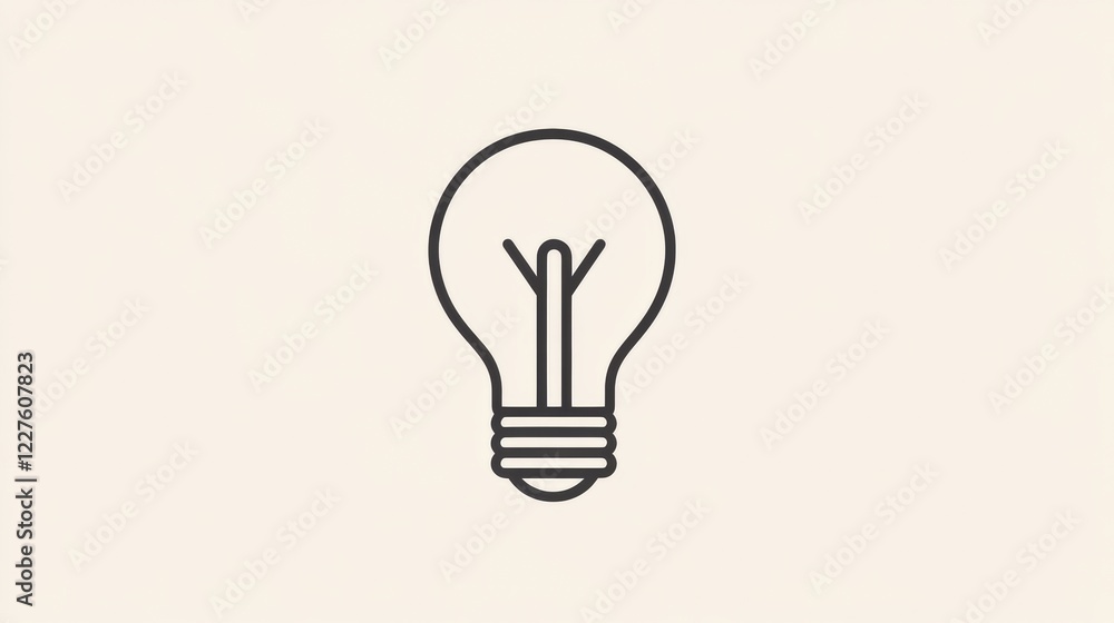 Conceptual design of a light bulb with a minimalist style on a plain background highlighting creativity and innovation. Generative AI Conceptual design of a light bulb with a minimalist style on a plain background highlighting creativity and innovation. Generative AI