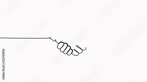 Continuous line drawing handshake animated video. Business agreement concept animation.	