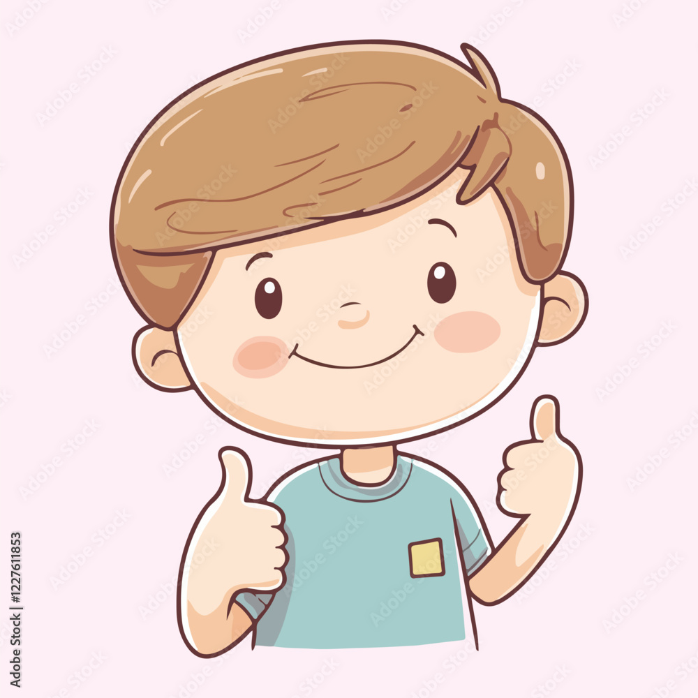 cartoon Kid is giving a thumbs up vector illustration cartoon Kid is giving a thumbs up vector illustration