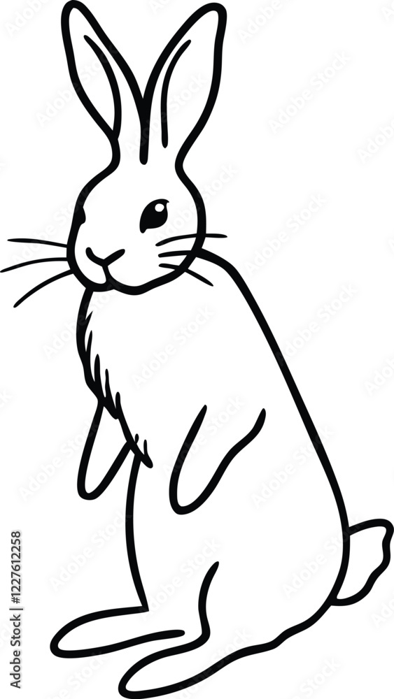 Obraz premium Rabbit One Line Drawing eps files, Bunny Line Art