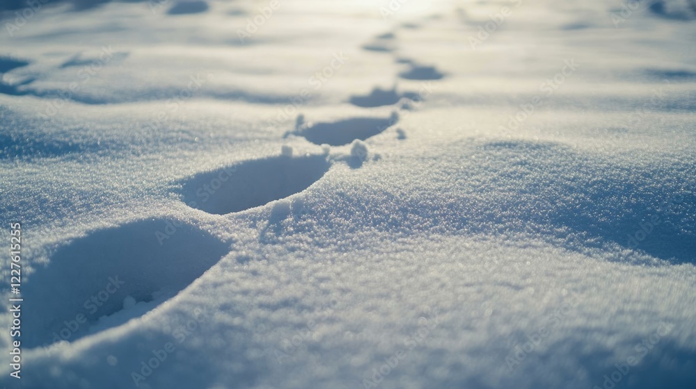 Winter Footprints in Fresh Snow Abstract Texture with Empty Space for Text and Light Reflections in an Outdoor Setting Winter Footprints in Fresh Snow Abstract Texture with Empty Space for Text and Light Reflections in an Outdoor Setting
