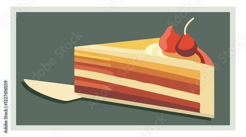 Epiphany Cake Icon Flat Vector Illustration photo