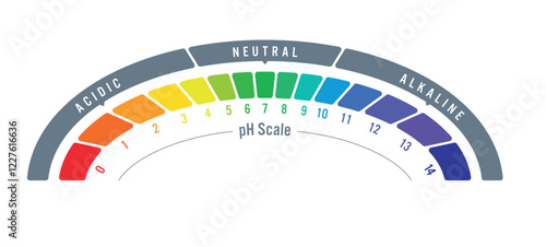 pH scale. ph ruler. ph concept on white background