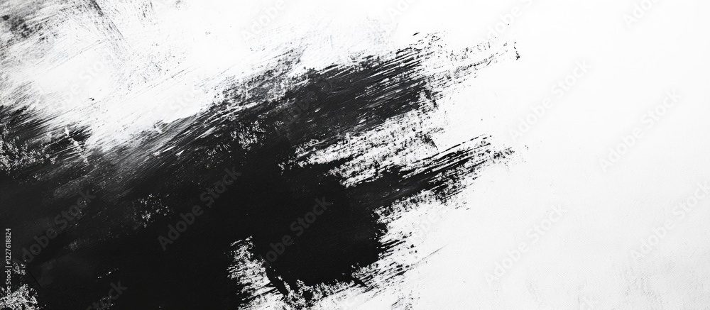 Fototapeta premium Abstract grey and black brush stroke on textured white background perfect for showcasing creative designs or adding text elements.