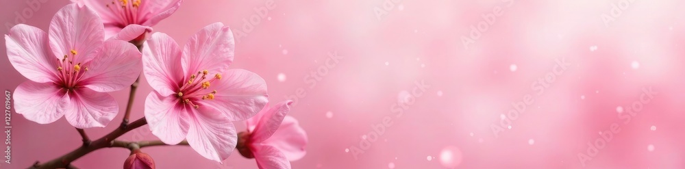Pink flower blossoms against a pastel color background, delicate, flowerpower, flower Pink flower blossoms against a pastel color background, delicate, flowerpower, flower