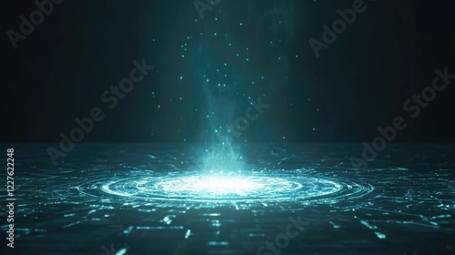 Wallpaper Mural Futuristic AI Neural Network Visuals with Holographic Effects and Dark Background for Technology and Video Game Concepts Torontodigital.ca