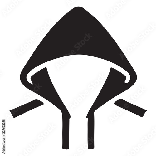 Mysterious Hooded Figure Silhouette Vector Illustration