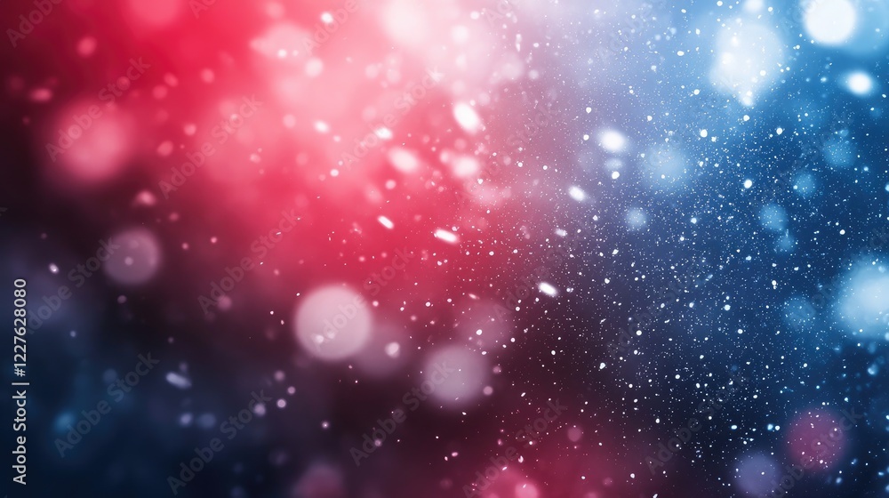 Abstract Blurry Background in Red and Blue with Bokeh Effect Ideal for Copy Space and Creative Design Projects