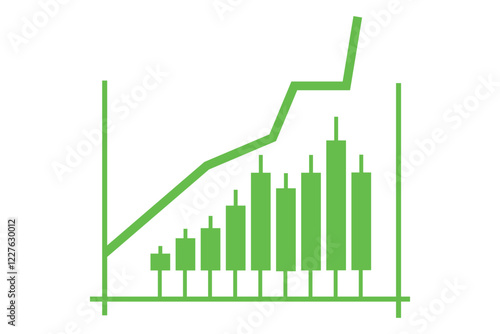 A detailed stock price chart of NVIDIA, showcasing price trends over the last year with gradient background, candlestick style, and volume bars, perfect for financial and business visuals,