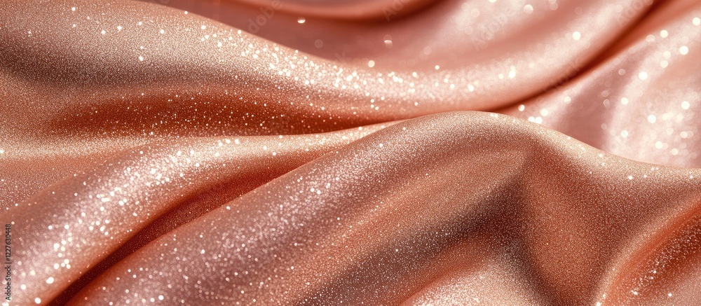 Monochrome Rose Gold Glitter Fabric Background for Invitations Banners and Promotional Materials with Copyspace for Text Monochrome Rose Gold Glitter Fabric Background for Invitations Banners and Promotional Materials with Copyspace for Text