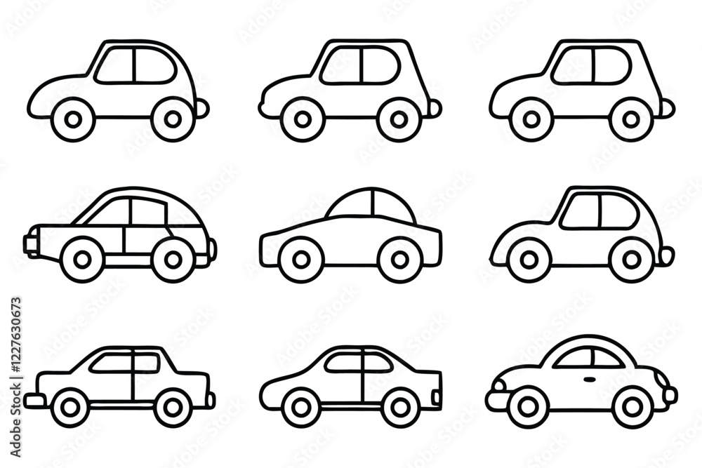 Wooden Toy Car for Fun and Learning Line Art Wooden Toy Car for Fun and Learning Line Art