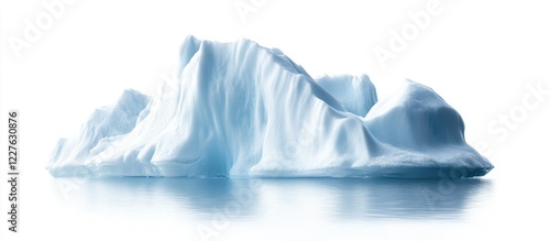 Isolated iceberg with a clean white background ideal for text placement and creative designs related to climate and nature themes photo