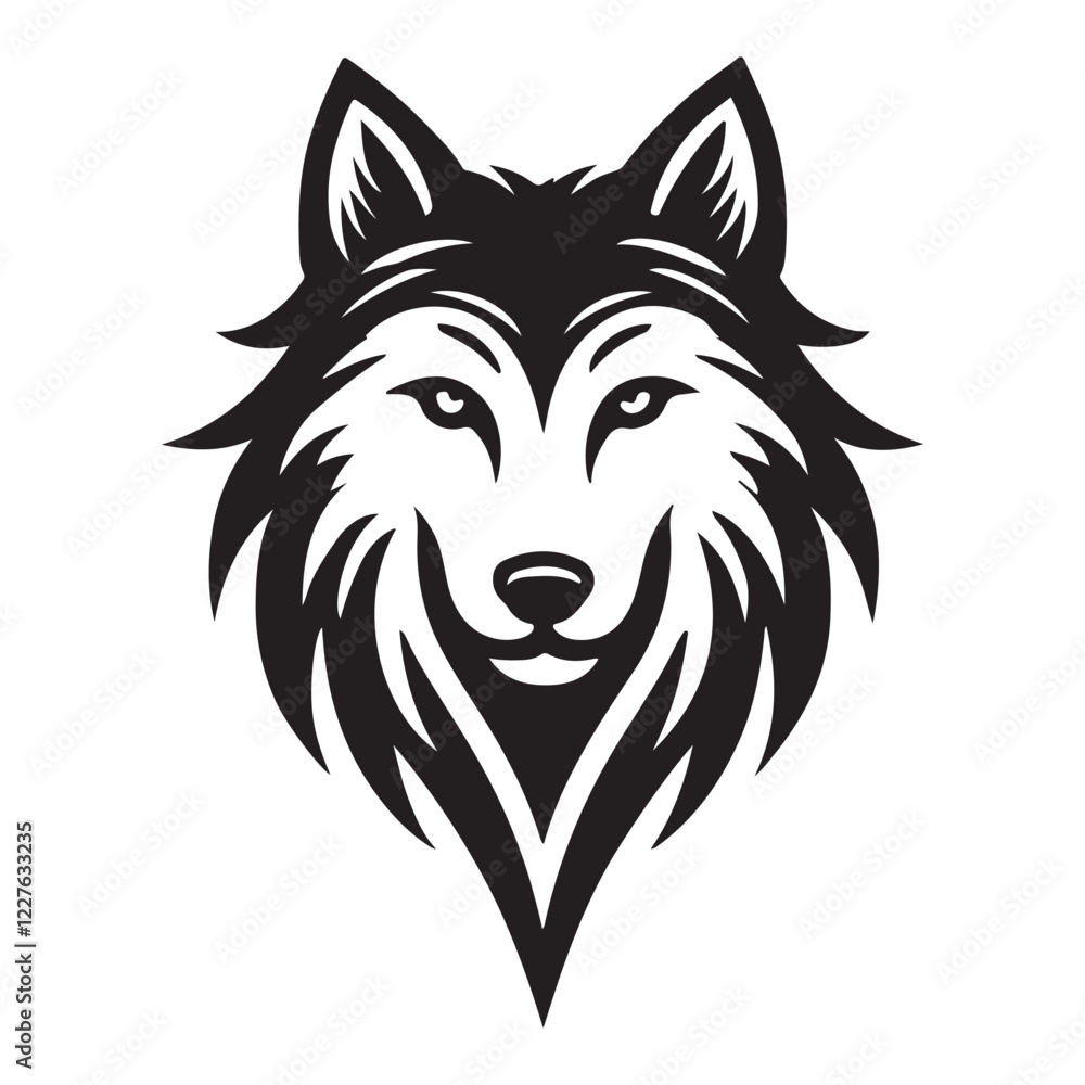 Majestic Wolf Head Silhouette Logo Design Majestic Wolf Head Silhouette Logo Design
