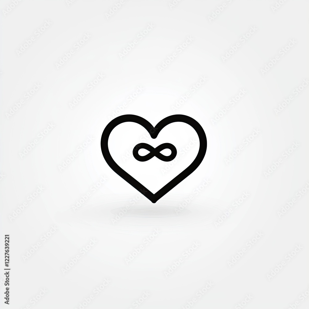 Minimalist Heart Symbol with Infinity Icon Representing Endless Love and Commitment Concept Design Minimalist Heart Symbol with Infinity Icon Representing Endless Love and Commitment Concept Design